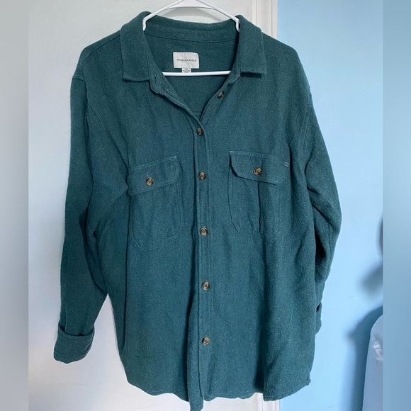 American Eagle Outfitters Green Button Down Green Shacket L - Picture 1 of 2